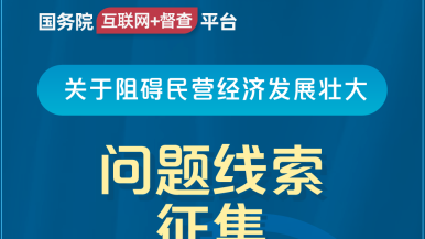 黑鸡巴操肥屄视频国务院“互联网+督查”平台公开征集阻碍民营经济发展壮大问题线索